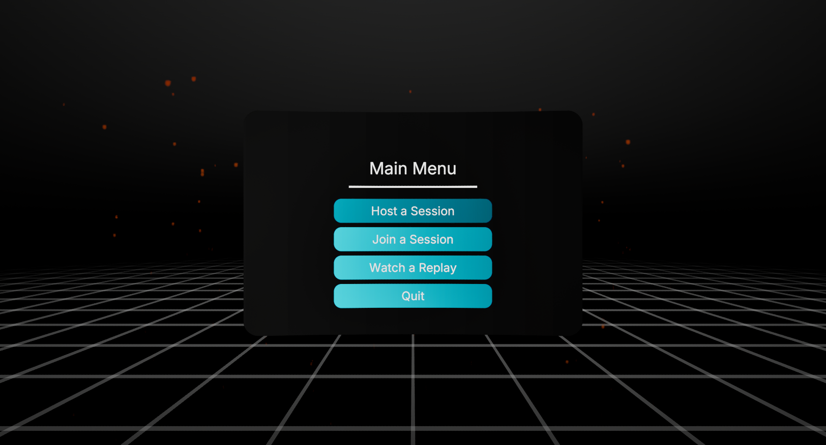 FFTS VR menu with host, join and replay options